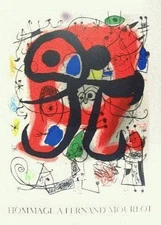 Joan Miro Original Lithograph Le Lézard aux Plumes d' Or Hommage Mourlot 1990's