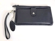 MSC® Mainstreet Collection Black Shell, Pebble Grain, Wristlet Wallet - NEW