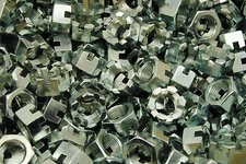 (50) Slotted Hex Castle Nuts 3/4-16 Fine Thread Zinc Plated