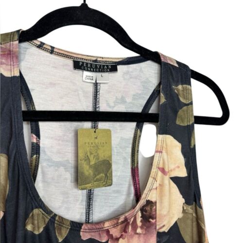 Peruvian Connection Floral Mini Heirloom Rose Tank Dress Size Large NWT - Picture 2 of 9