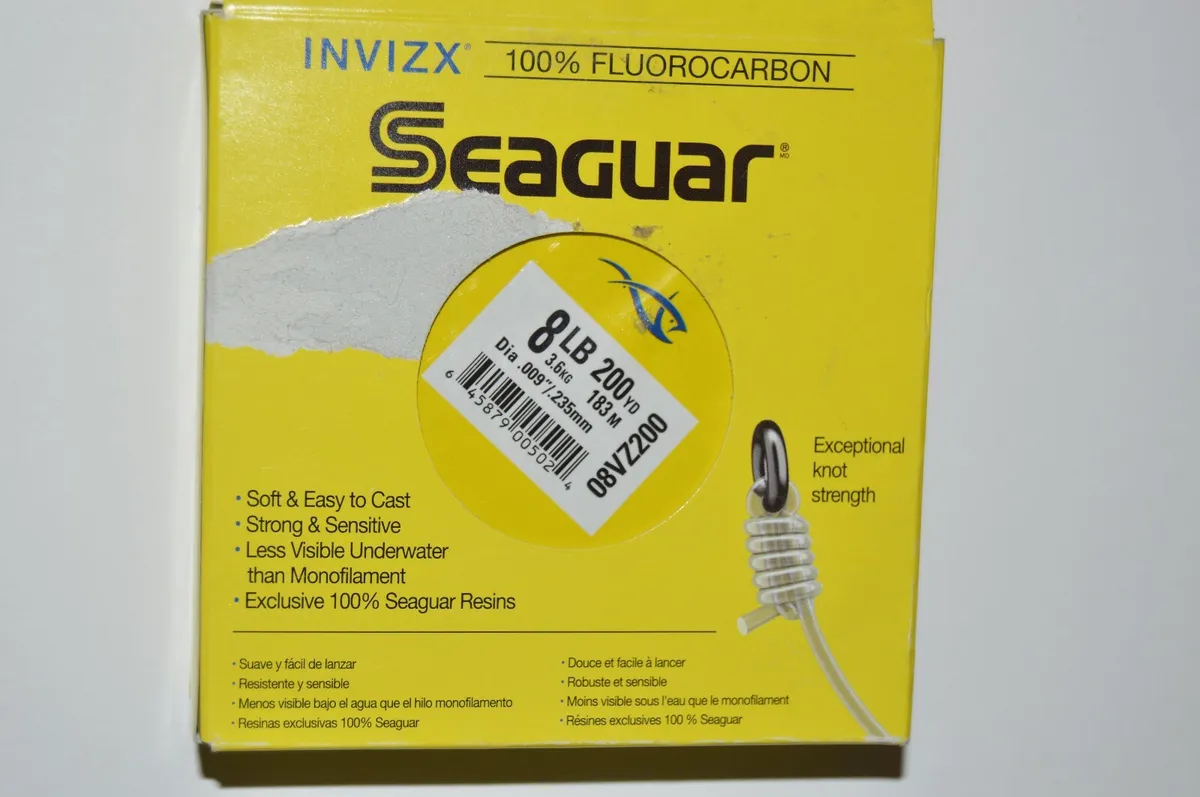 seaguar invizx 100% fluorocarbon 8lb 200yds clear fishing line