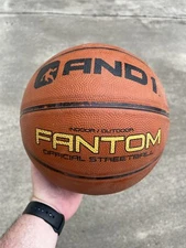 Vintage AND1 And 1 Basketball Ball Fantom Rubber Orange Official Size 7 29.5”