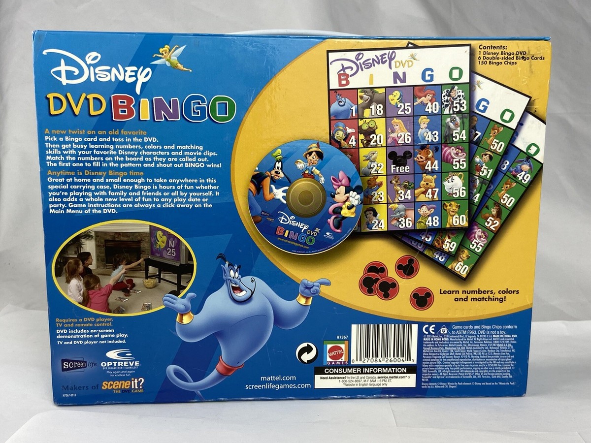 For Parts* NO DVD Replacement Disney Bingo Magical Game 6 Cards +