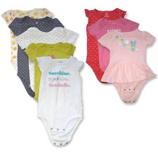 Short Sleeve 8 bodysuits Bundle Lot Toddler Girl 24M - Sun, Flowers, Daddy, Dots