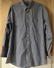 Nautica Button Down Shirt Mens 2XL Blue Excellent Gingham Long Sleeve Pocket