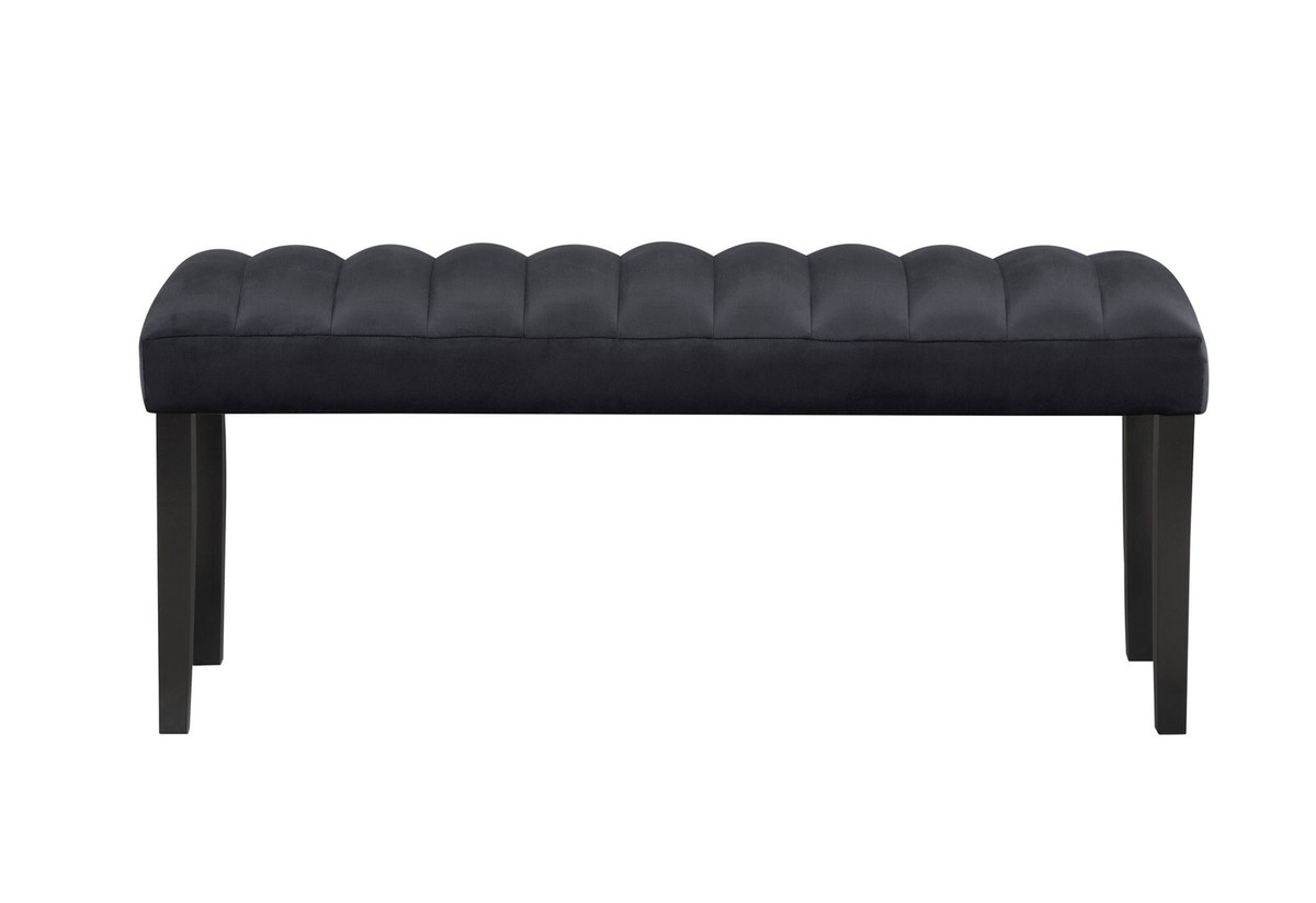 Global Furniture USA D8685BN-BLK Black Velvet Bench | eBay