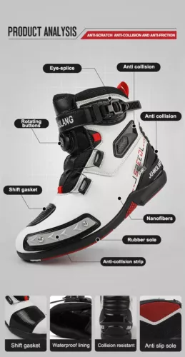 Motorradstiefel Leder Fahrer Schutz Anti Rutsch Off-Road Motorrad Rennschuhe - Bild 13 von 26