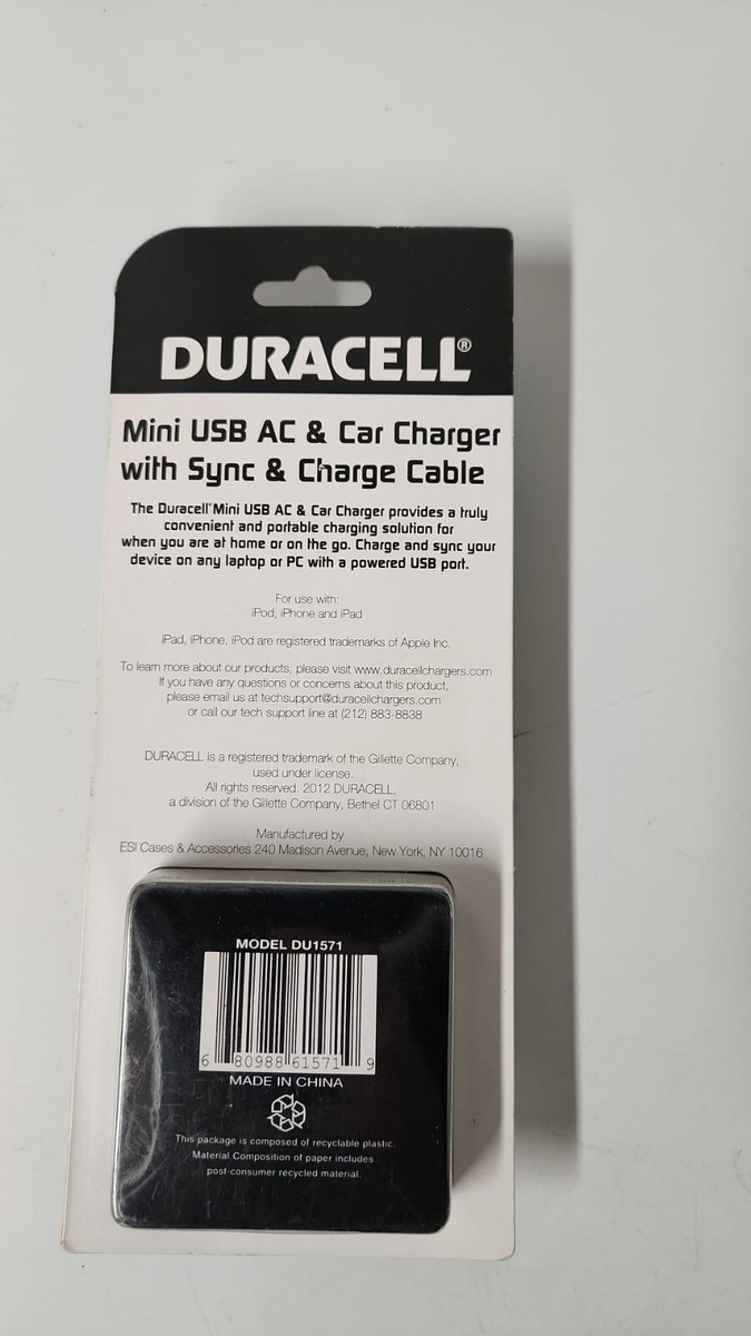 Licensed Accessories Mfi Certified Companies DURACELL DU1571 USB