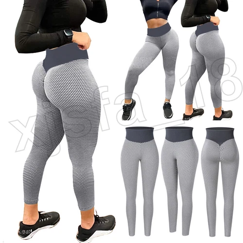 Pantalones de yoga para mujer Tik Tok anticelulíticos push up botín fruncido botín botín leggings gimnasio - Imagen 12 de 21