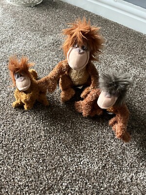 Walt Disney Company Dschungelbuch Orang-Utan Affe x3 Stofftier kann Hände halten RAR