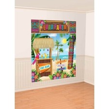 Hawaiian Luau Tiki Bar Beach Summer Scene Setter Pool Party Supplies Decorations