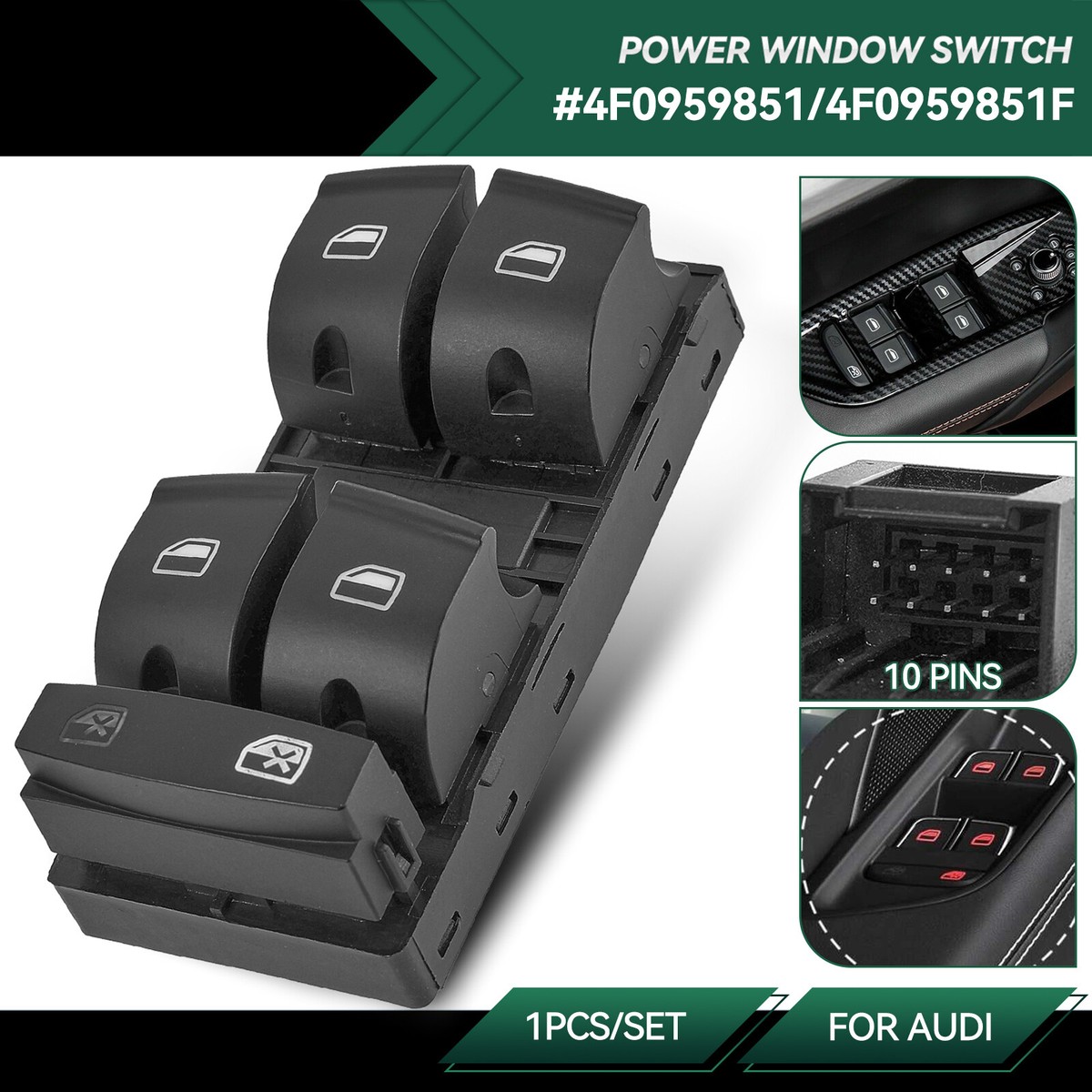 LICHENGTAI Fensterheberschalter Für Audi A3 8P1 2009-2013 Und Q7 4LB 2010-2015