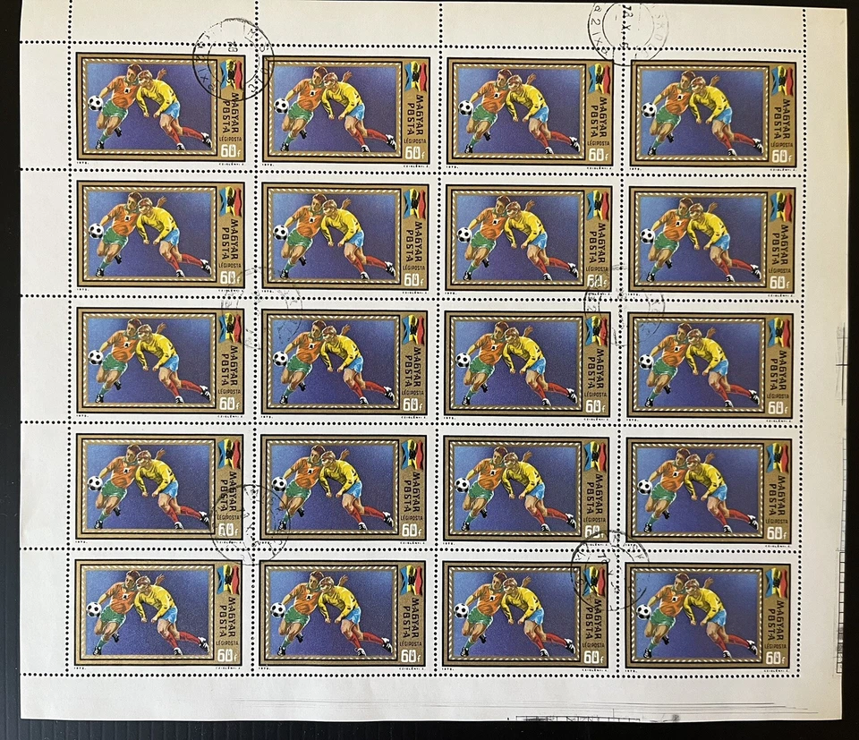 HUNGRÍA - 1972, 3 Hojas Estampillas Correo Aéreo - USADAS - Campeonato Europeo de Fútbol Foto 4 de 4