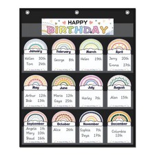 Classroom Birthday Pocket Chart Rainbow Classroom Birthday DisplayClassroom D...