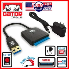 USB 3.0 to SATA Adapter for Hard Drive 2.5" 3.5" HDD SSD with 12V 2A Power