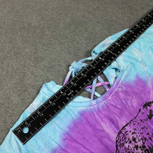 "Yellowstone National Park" Tie Dye Grizzly Bear Graphic Lace-Up Back Tee Kids M - Picture 11 of 21