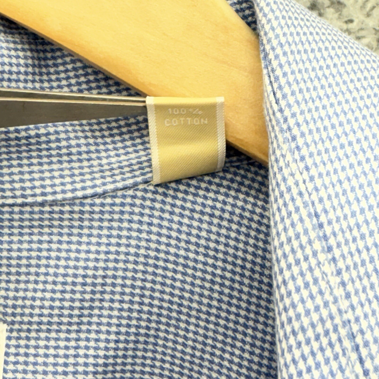 Michael Kors Men Button Up Blue Check Stretch L/S Dress Shirt 15 32-33 Medium thumbnail 7