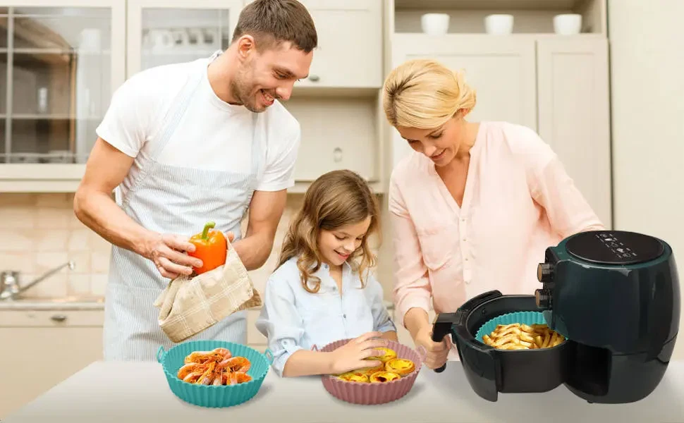 Air Fryer Silicone Pot Air Fryer Basket Liners Non-Stick Safe Oven Baking Tray Air Fryer Silicone Pot Air Fryer Basket Liners Non-Stick Safe Oven Baking Tray