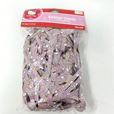 Hello Kitty Easter Basket Grass Gift Wrap Egg Hunt Easter Bunny Decor