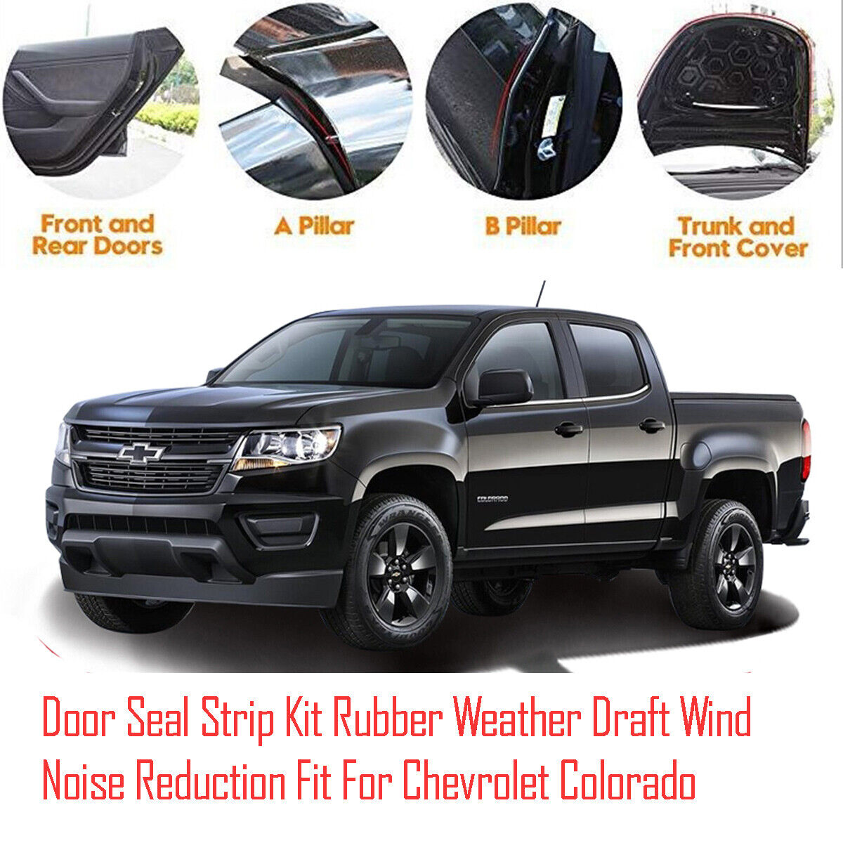 Door Seal Strip Rubber Weather Draft Wind Noise Reduction For