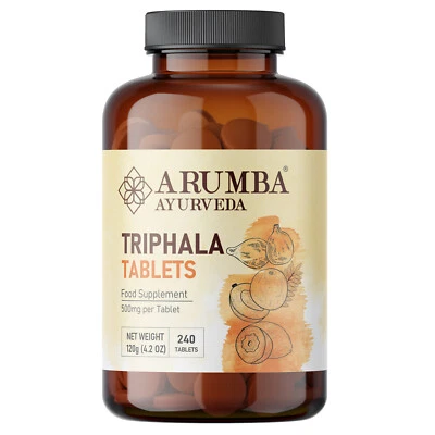 Arumba Ayurveda Triphala Tablets 240 Tablets, 500 mg per Tablet