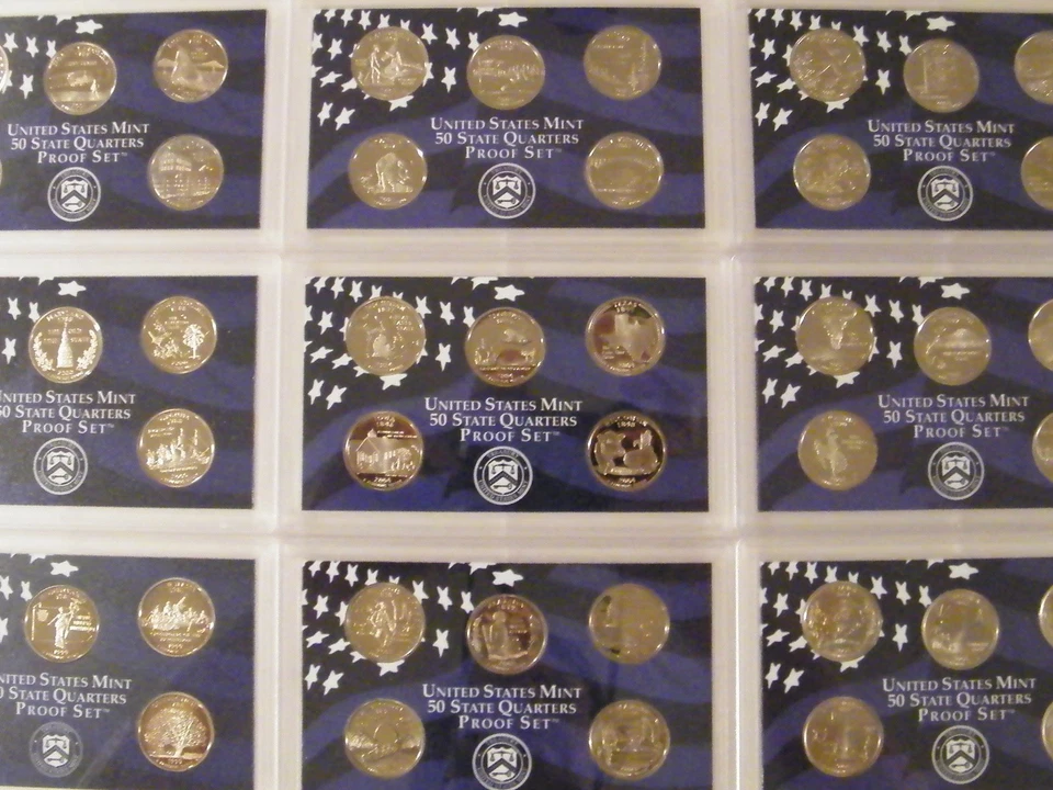 1999-2009 S Proof State Quarter Set Run No Boxes Just 56 Clad Coins In Sets. - Image 2 of 4