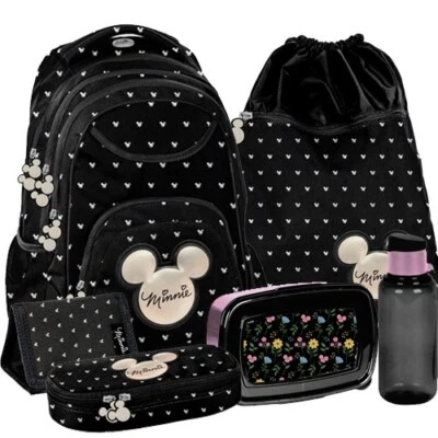 Minnie Mouse Maus Rucksack Schulrucksack Schulranzen Set 6 teilig 1-3 Klasse