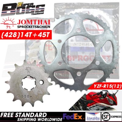 JT Front & Rear Sprocket Steel 428-14T+45T For YAMAHA YZF-R15