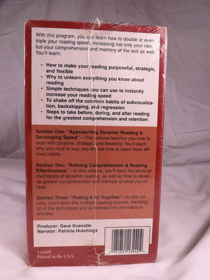 Evelyn Wood Reading Dynamics Speed Reading Program Three Volume VHS Video NEW - Image 4 of 4