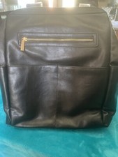 MomInside Black Leather Diaper/Back-bag with 16 Pockets Insulation Great Price