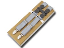 Paris Men's Superlative Quality Medium Grey Narrow Straps