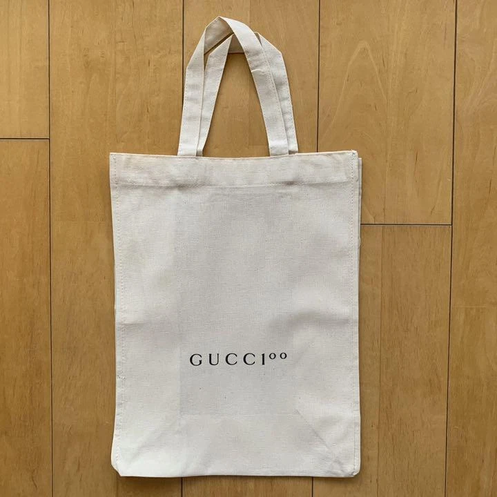 GUCCI Eco bag Tote Bag Medium Size 100th Anniversary Limited Novelty Cotton  Rare