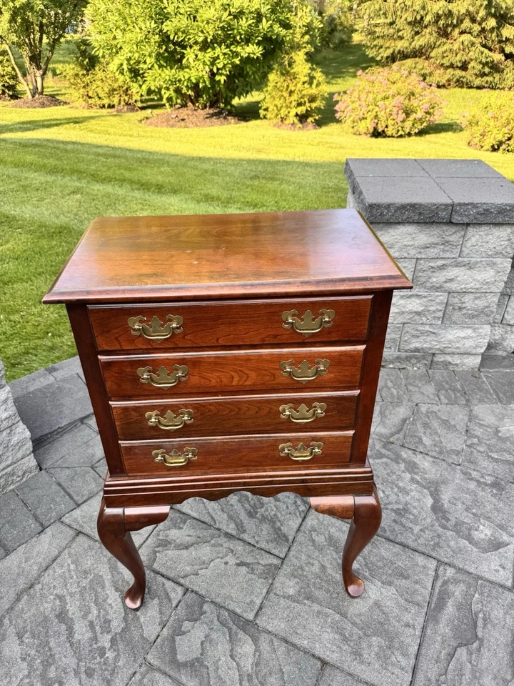 Vintage Solid Cherry Silverware Chest or Jewelry Armoire by Crescent Furniture - Image 2 of 4