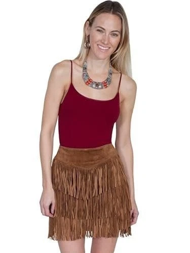 Scully Women's Fringe Tiered Suede Mini Skirt - Image 2 of 4