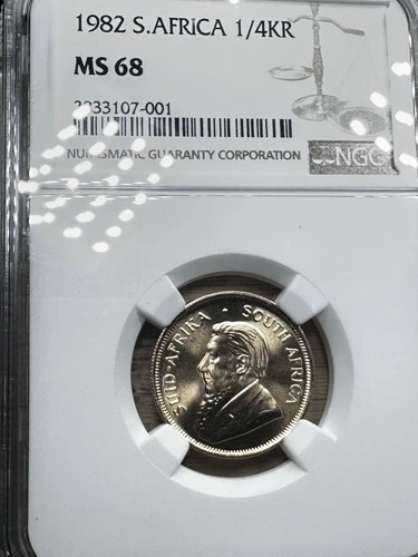 1982 South Africa 1/4 Krugerrand Gold Coin NGC MS 68