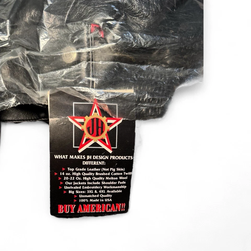 L Jeff Hamilton JH Platinum Leather Jacket – Red/White Varsity 2008 Red Wings - Image 4 of 4