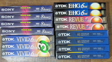 Lot mixte de 15 bandes VHS vierges scellées haute qualité T-120 TDK / SONY