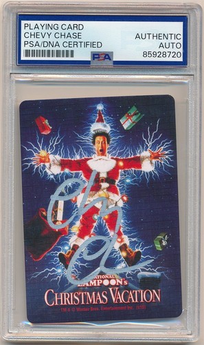 CHEVY CHASE CHRISTMAS VACATION SIGNED AUTOGRAPH PLAYING CARD PSA AUTHENTIC AUTO