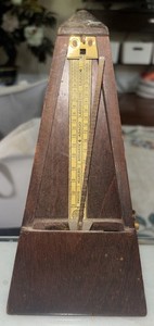 Antique Seth Thomas Metronome De Maelzel Wood Wind Up Music Timer