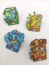 Pok mon Enamel Lapel Pin Set 4 - Bulbasaur, Squirtle, Charmander, Pikachu