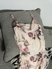 Woman Floral Dress Transparent Stripes Knee Length Mini Dress