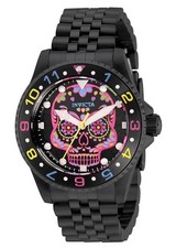 Invicta Quartz Pro Diver Dia De Los Muertos Men's Watch 40mm Black 36859 NIB