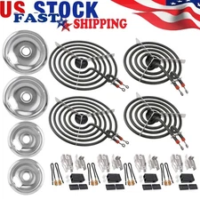 MP22YA Range Burner Element Set w/(4) 330031 Receptacle Burner Kit (4) Drip Pans