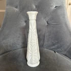Vintage Milk Glass Starburst Pattern Bud Vase