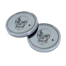 LED Car Cup Holder Lights, 2 Pack Car Coasters 7 Colors Changing USB Gray