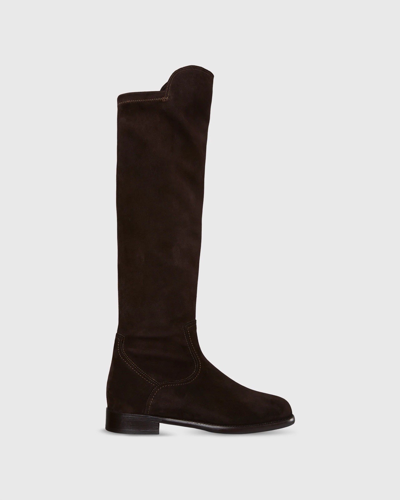 New In Box Ann Mashburn  Chocolate Suede Pull On Boot: Sz 36