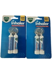 Vicks Inhaler 2 Pack(4 PIECE) Instant Relief From Blocked Nose 0.5ML NEW