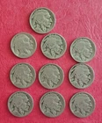 Buffalo Nickels lot of 10 coins - Circulated  - assorted dates 1913 - 1925