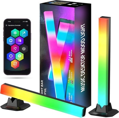 LED RGB Lightbar 32cm 2 Stück USB Betrieben Ambient Lampe mit Fernsteuerung