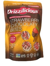 Drizzilicious Mini Rice Cakes Strawberry Chocolaty Bites, 4 Oz Bag, Gluten Free